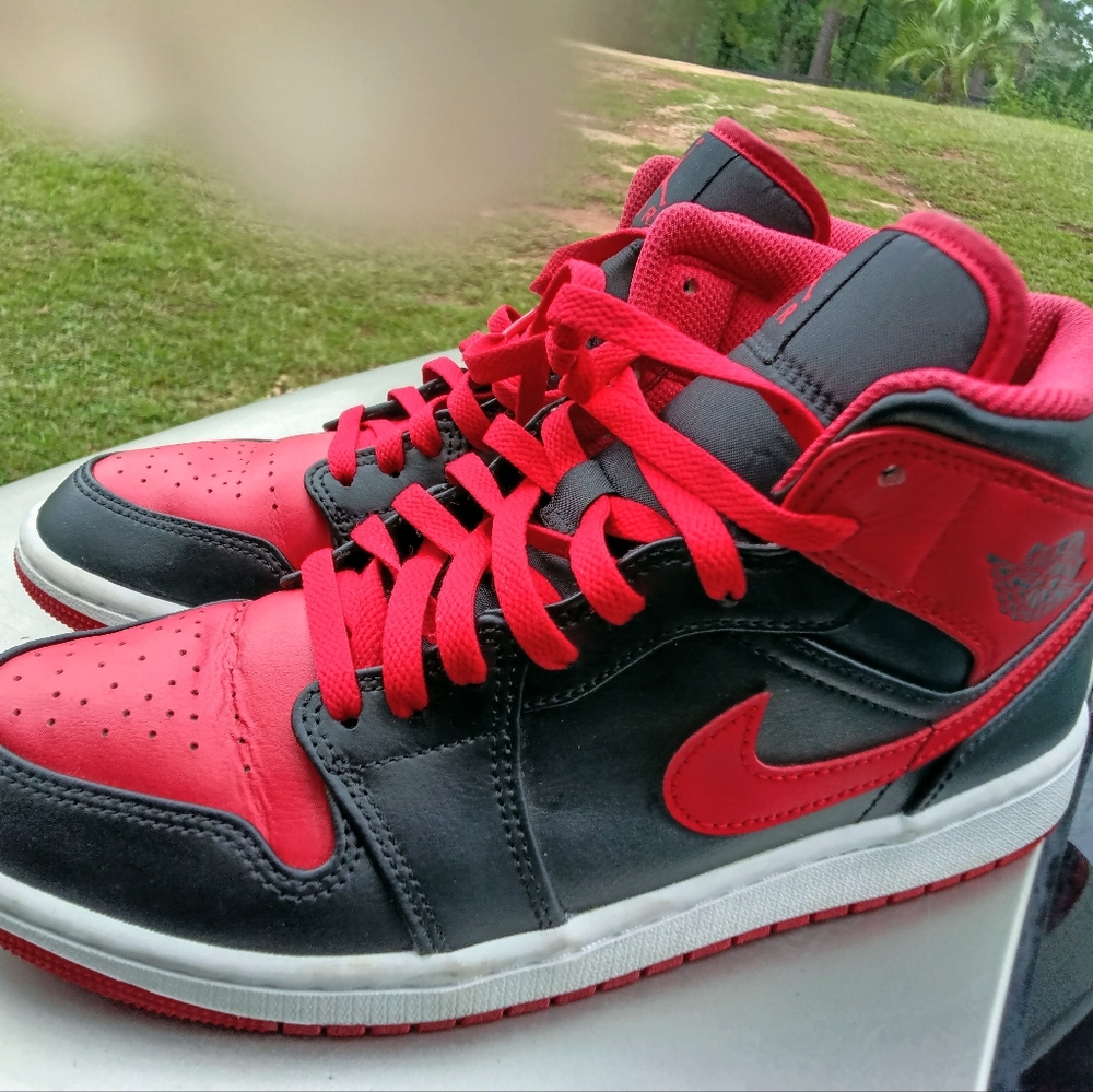 Jordan Red and Black Sneakers